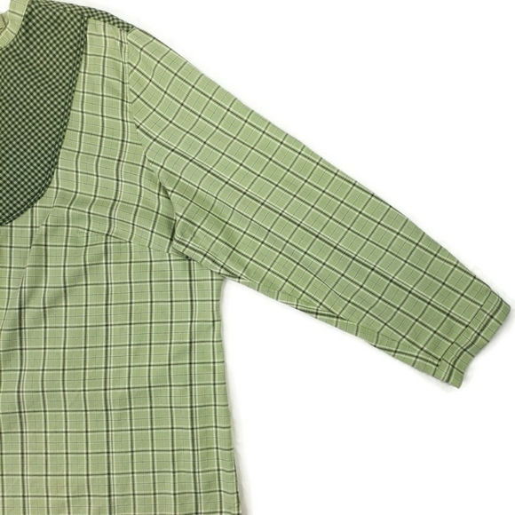 Denim & Co Green Multiprint Long Sleeve Button Front Blouse Womens Plus 3X - Picture 5 of 11
